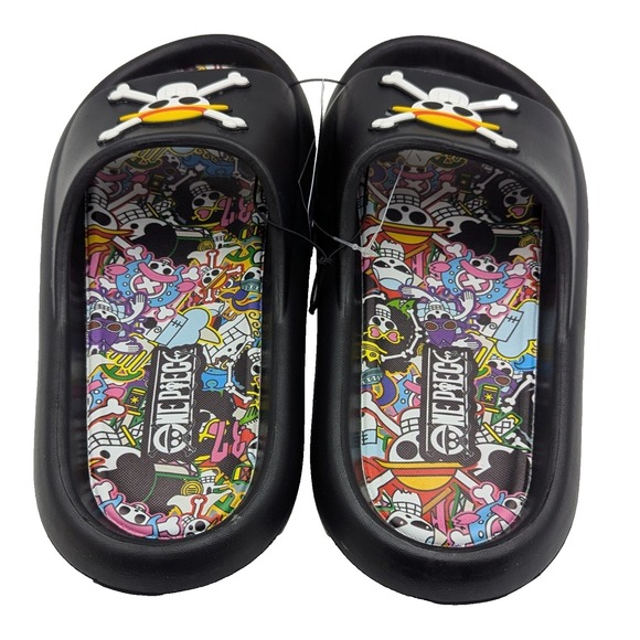 One Piece‎ Anime Skull Slides Sandals Mens Size 9 Black Anime Slip On main image 15